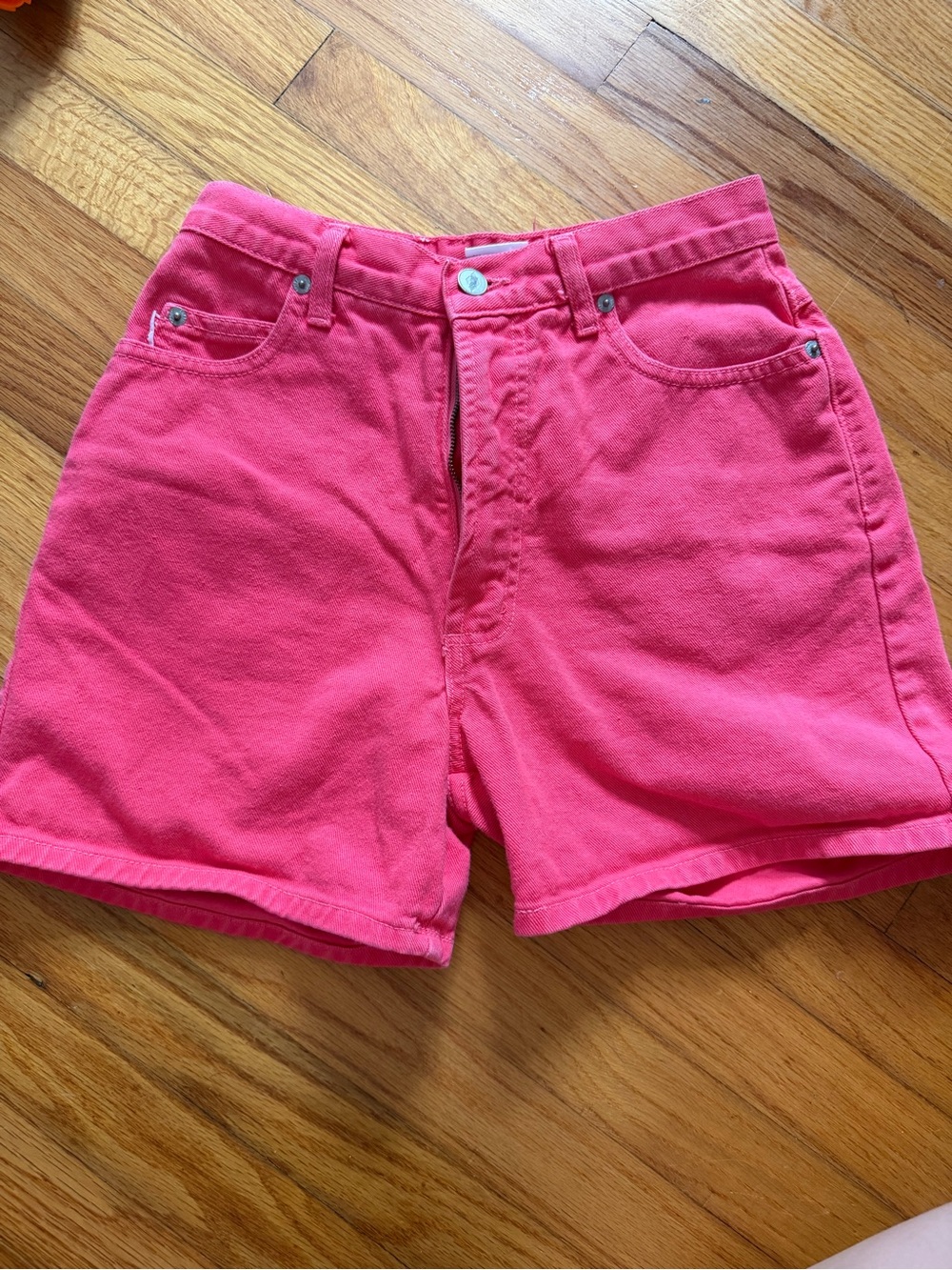 BONGO Hot Pink High-Waist Cotton Shorts